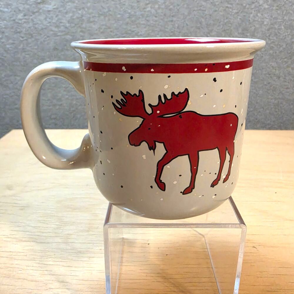 LazyOne Cabin Moose Ceramic Coffee Mug 12oz Rustic Camper Style Novelty Cup